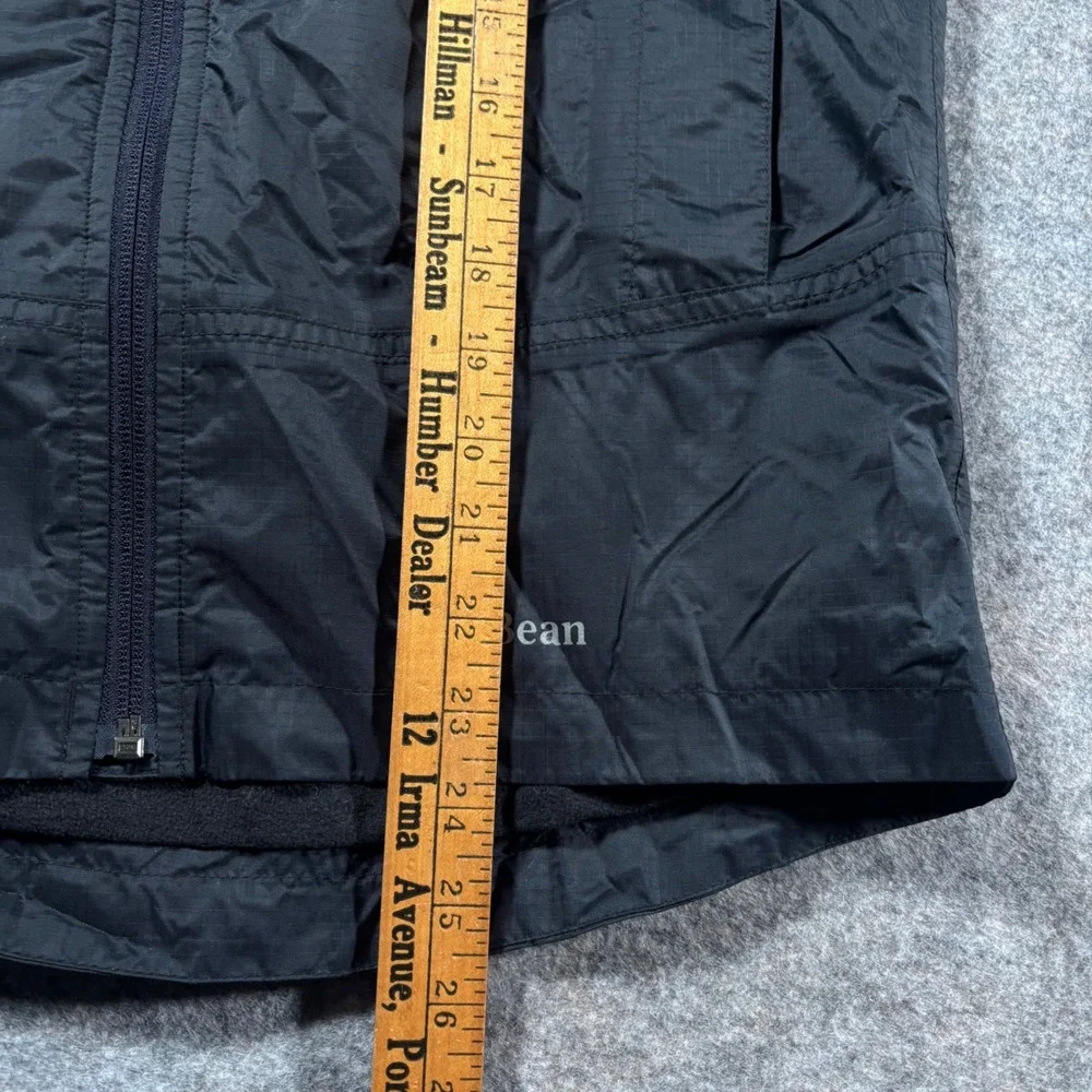L.L. Bean Black Hooded Trail Model Jacket Reflective Stripe Kids M 10-12 #248055
